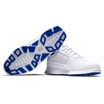 FootJoy Men's Superlites XP Golf Shoe, White/Blue, 9 Wide