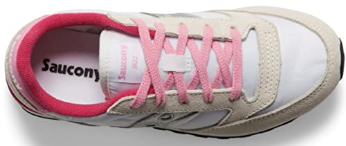 Saucony Jazz Original Sneaker, White/Silver, 1.5 US Unisex Big Kid