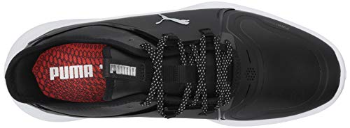 PUMA Men's Ignite Fasten8 Pro Golf Shoe, Black Silver Black, 14