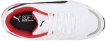 PUMA mens Respin Sneaker, Puma White-puma Black-puma Silver-high Risk Red, 11 US