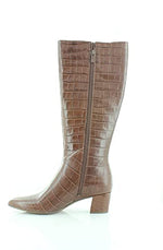 Naturalizer Melanie Regular Shaft Lodge Brown Croco Print Leather 7.5 W (C)