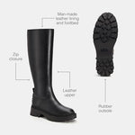 Coach Women's Julietta Leather Boot Knee High, Black, 5.5