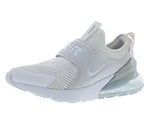 Nike Air Max 270 Extreme (Big Kid) White/White/Metallic Silver/White 4 Big Kid M