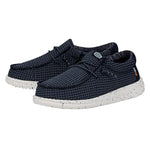 Hey Dude Boy's Wally-Youth Sport Mesh Navy Size 2 | Youth's Shoes | Youth Slip-on Loafers | Comfortable & Light-Weight