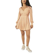 Free People It Takes Two Long Sleeve Mini Dress Ivory Combo MD (Women's 8-10)