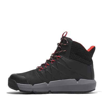 Timberland PRO Men's Morphix 6 Inch Composite Safety Toe Waterproof Industrial Casual Sneaker Boot, Black/Red, 13