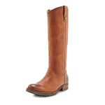 Frye Melissa Double Sole Button Lug Tall Riding Boots for Women - Leather Lined Classics with Modern Stacked Heel and Rugged Mini-Lug Traction Outsole, Bronze - 11M