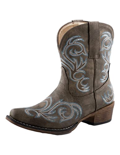 Roper Women's Riley Shorty Western Boot, Brown, 7