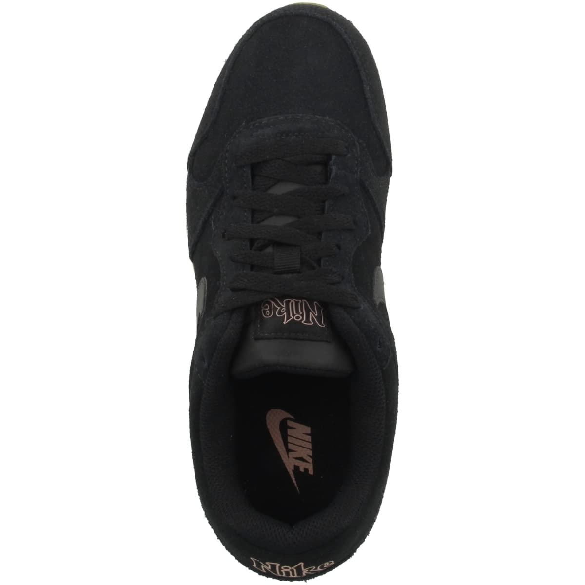 Nike Women's Mid Runner 2 SE Black/Black/Rose Gold/Gum Light Brown 7 B US