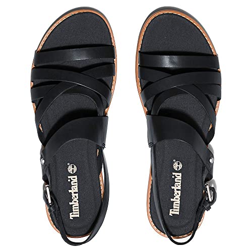 Timberland Women's Chicago Riverside Backstrap Sandal, Black Full-Grain, 7.5