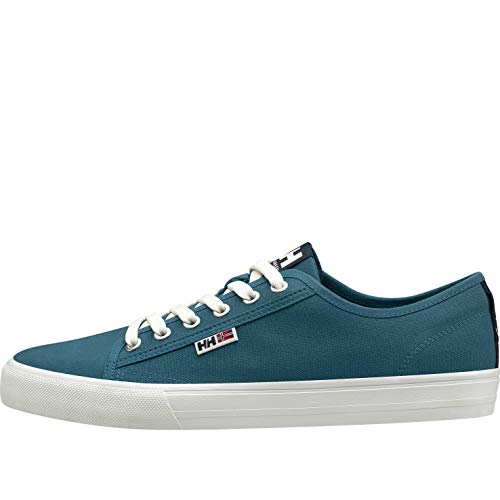 Helly-Hansen Mens Fjord Low-Cut Canvas Deck Shoe V2, 497 Deep Lagoon/Evening Blue/Off White, 10.5