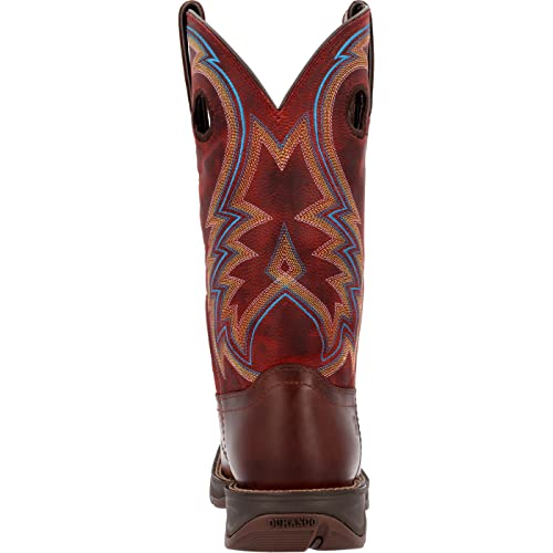 Durango Rebel Burnished Pecan Fire Brick Western Boot, Burnished Pecan And Fire Brick, Size 12(W)