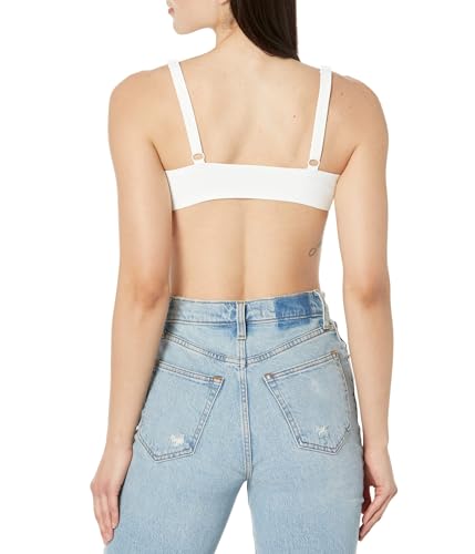 Free People Notched Lily Scuba Bralette White MD (Women's 8-10)