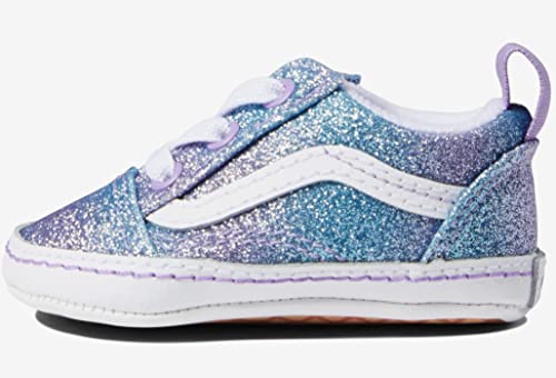 Vans, Old Skool Infant Crib Sneakers (Ombre Glitter - Multi/True White, 1)