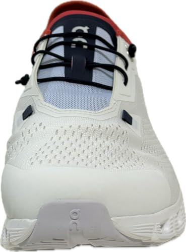 On Men's Cloud 5 Coast Sneakers, Ivory | Ink, Red, White, 9.5 Medium US