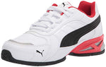 PUMA mens Respin Sneaker, Puma White-puma Black-puma Silver-high Risk Red, 11 US