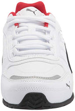 PUMA mens Respin Sneaker, Puma White-puma Black-puma Silver-high Risk Red, 11 US