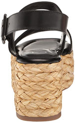 Marc Fisher LTD Women's PATRYCE Espadrille Wedge Sandal, Black 001, 7