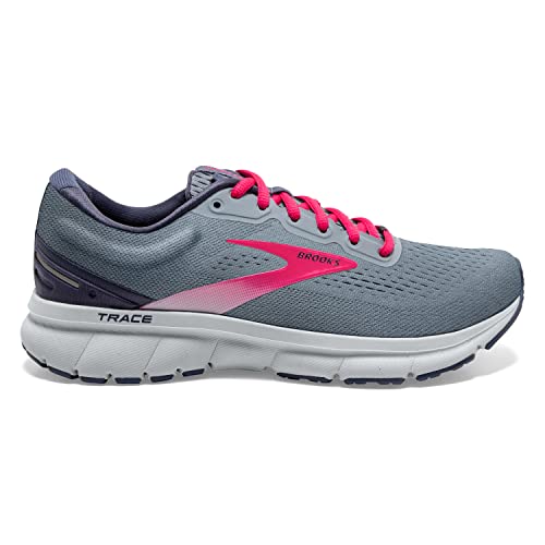 Brooks Women's Trace Neutral Running Shoe - Grey/Nightshadow/Raspberry - 9.5