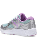Saucony Cohesion 13 LTT Sneaker, Silver/Turquoise, 12 Wide US Unisex Big_Kid