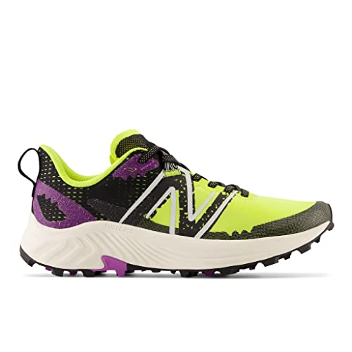 New Balance Women's FuelCell Summit Unknown v3, Hiking, Trail & Running Shoes, Lemonade/Black/Mystic Purple, 12 Medium