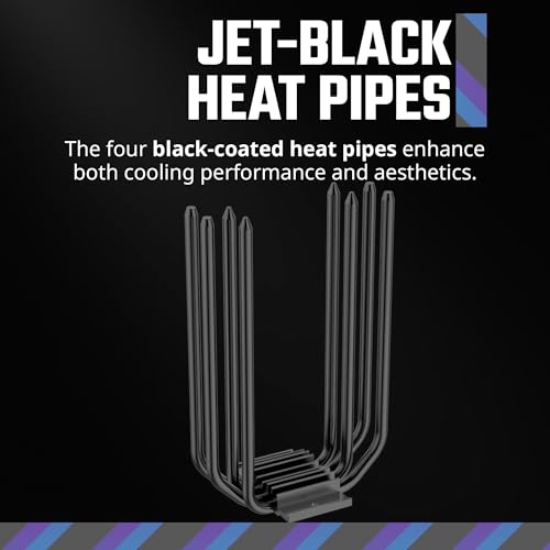 Cooler Master Hyper 212 Black CPU Air Cooler, SickleFlow 120 Edge PWM Fan, Aluminum Top Cover, 4 Copper Heat Pipes, 152mm Tall, AMD Ryzen AM5/AM4, Intel LGA 1851/1700/1200 Brackets