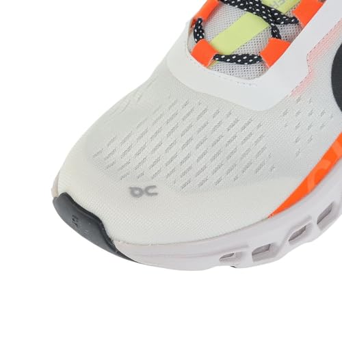 On Men's Cloudmonster Sneakers, Undyed-White | Flame, 7.5 Medium US