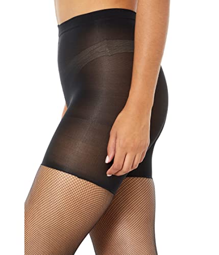 SPANX Tights for Women Micro-Fishnet Mid-Thigh Shaping Tights Black e