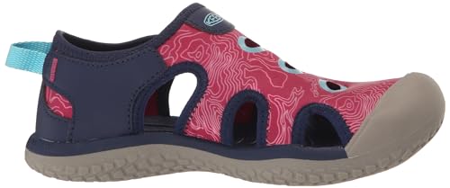 KEEN Stingray Closed Toe Water Sandals, Blue Depths/Festival Fuchsia, 3 US Unisex Big Kid