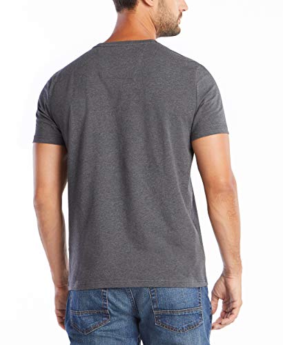 Nautica Men's Solid Crew Neck Short-Sleeve Pocket T-Shirt, Charcoal Heather (Light), Medium