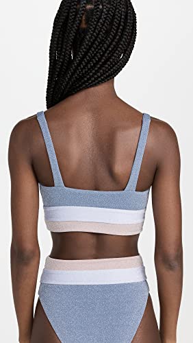 Beach Riot Women's Mackenzie Top, Frost, Blue, Metallic, M