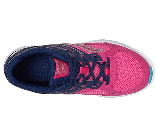 Saucony Cohesion 14 Alternative Closure Sneaker, Pink/Navy, 4.5 Wide US Unisex Big_Kid