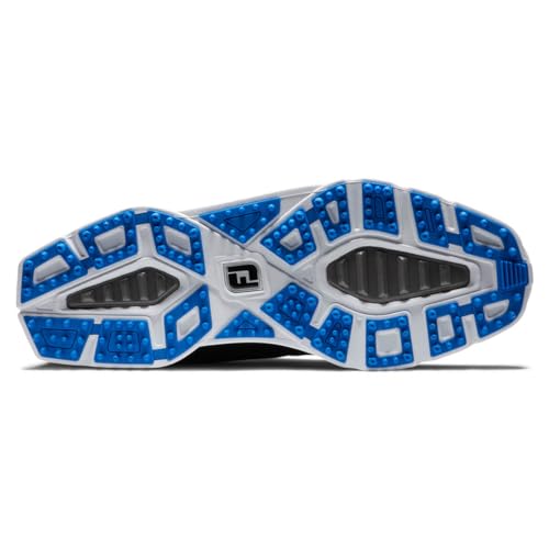 FootJoy Men's Pro|SL Golf Shoe, Black/Charcoal/Light Blue, 12 Wide