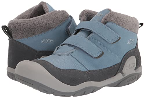 KEEN Knotch Chukka DS Mid Height Insulated Boots, Magnet/Blue Shadow, 7 US Unisex Big Kid