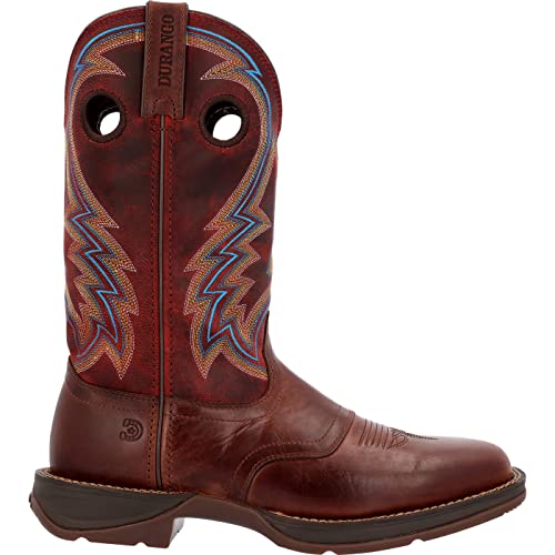 Durango Rebel Burnished Pecan Fire Brick Western Boot, Burnished Pecan And Fire Brick, Size 12(W)