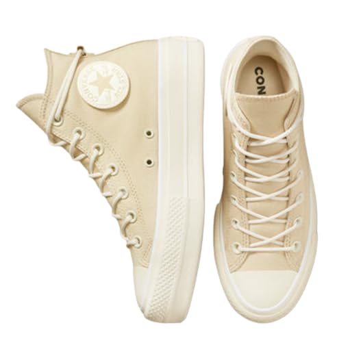 Converse Women's Chuck Taylor All Star Lift Sneakers, Oat Milk Size 8 Medium US