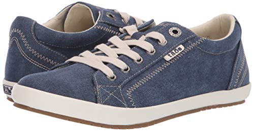 Taos Star Women's Sneaker - Iconic Style with Canvas Design for Everyday Adventures - Custom Fit Lacing and Removable Footbed with Arch Support for All Day Comfort Blue Wash Canvas 9.5 W US