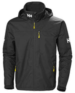 Helly Hansen Men's Crew Hooded Waterproof Windproof Breathable Rain Coat Jacket, 990 Black, Large