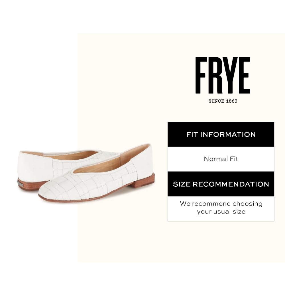 Frye Women's Claire Flat, White - 9.5M