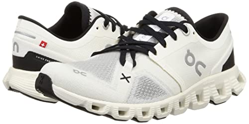 On Women's Cloud X 3 Sneakers, White/Black, 6.5 Medium US