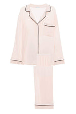 Eberjey Gisele Long PJ Set, Sorbet Pink/Black, Small