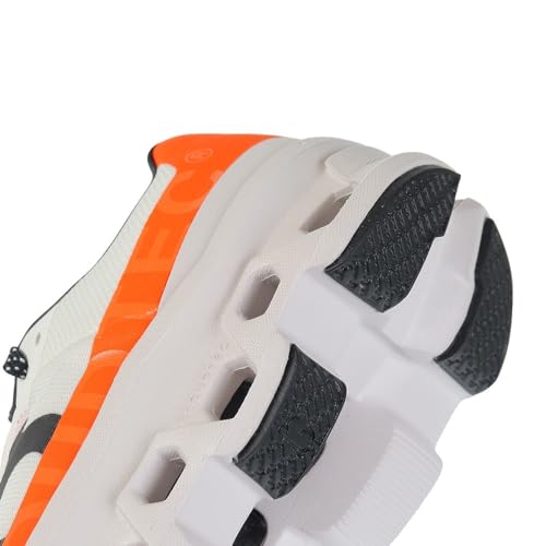 On Men's Cloudmonster Sneakers, Undyed-White | Flame, 7.5 Medium US