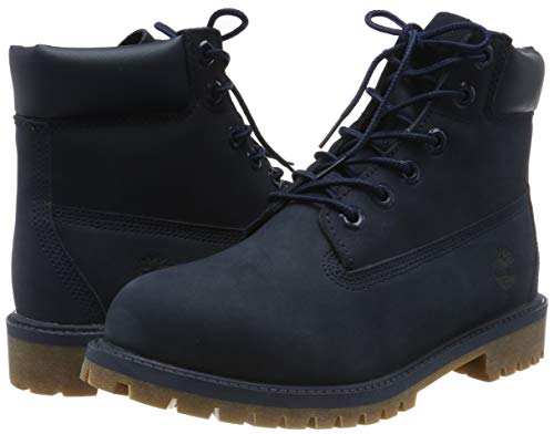 Timberland Unisex-Child 6 in Premium WP Boot Navy Nubuck