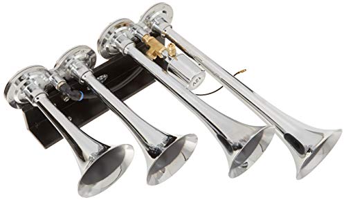 "Viking Horns" V003A CHROME 4 Trumpet LOUD 149 Decibels Train Air Horn