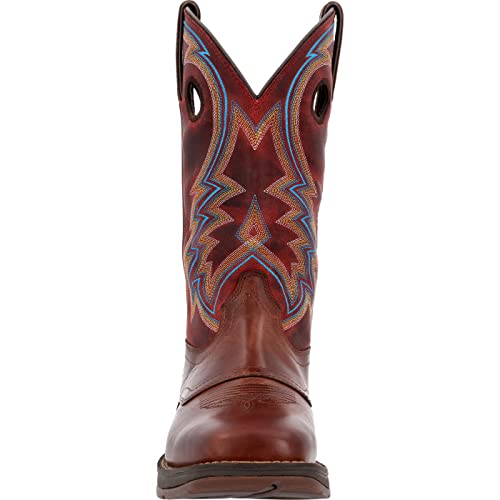 Durango Rebel Burnished Pecan Fire Brick Western Boot, Burnished Pecan And Fire Brick, Size 12(W)