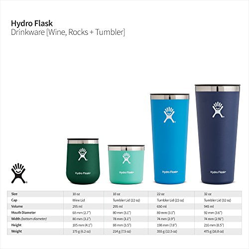 Hydro Flask 10 oz Wine Tumbler - Stainless Steel & Vacuum Insulated - Press-In Lid - Lava