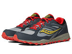 Saucony Cohesion TR14 Lace to Toe Trail Running Shoe, Navy/Grey/RED, 11.5 Wide US Unisex Big_Kid