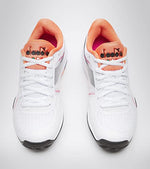 Diadora Trofeo W All Ground Pickleball Tennis Shoes (White/Black/Vermillion) (10.5)