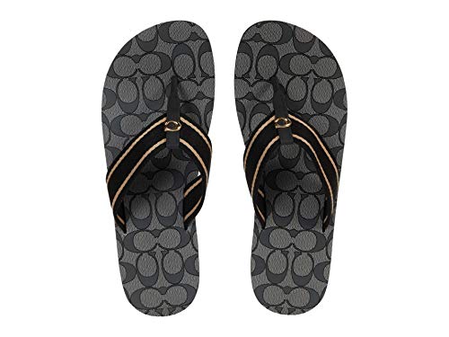 Coach Zoe Flip-Flop Black Mixed Material 6 B (M)