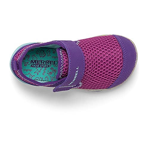 Merrell Bare Steps H20 Water Shoe, Purple/Turq, 8.5 US Unisex Little Kid